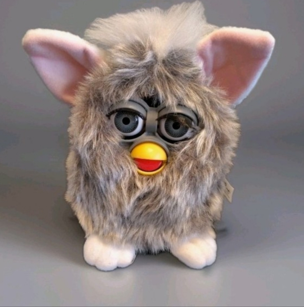 Interactive Plush Pet Toy - Gray and White